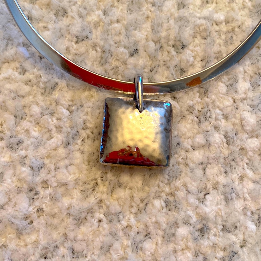Sterling hammered pendant